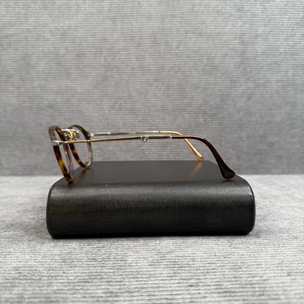 Vintage Tortoiseshell Round Y2k Eyeglasses  140 RC002 Silver Metal Temples